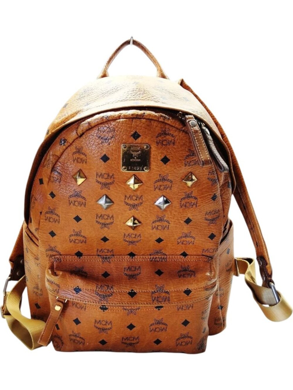 (L3) MCM Backpack Bag Brown PVC
